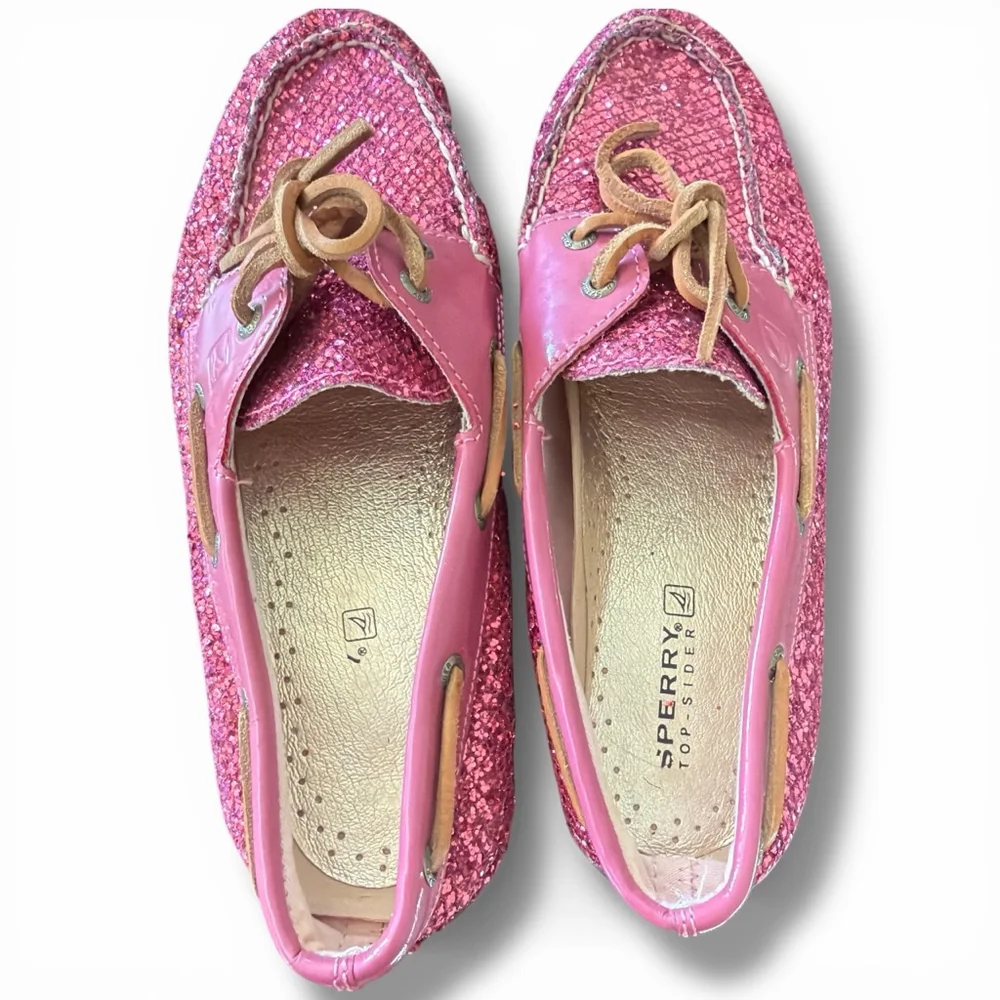Women's Sperry Pink Glitter Boat Shoes Flats & Loafers Size 7.5